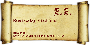 Reviczky Richárd névjegykártya